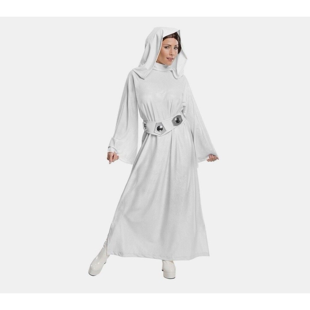 Rubie's Star Wars Princess Leia Hooded Dress Costume w/ Wig Belt & Gloves Sz Sm